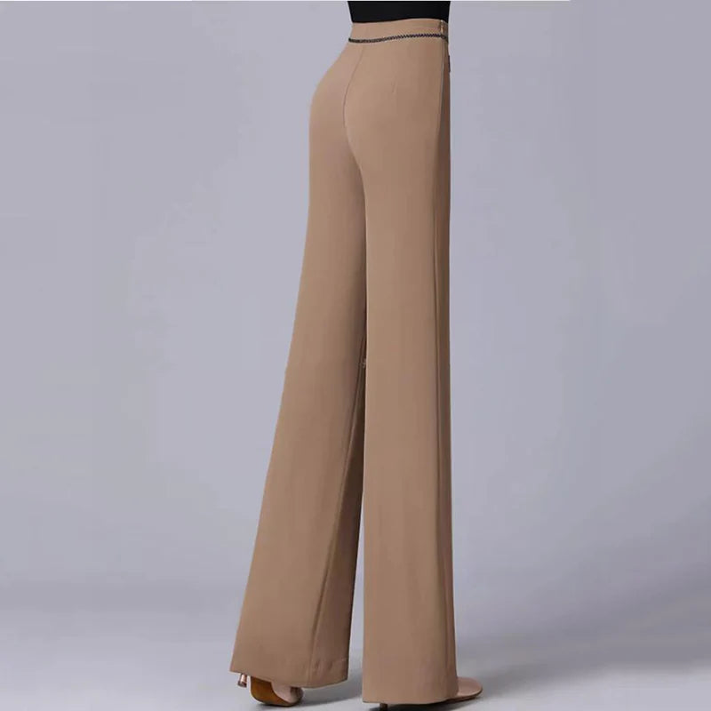 Pants Women New Pure Color Ballroom Wide Leg Trousers Fashion Summer LSPECIFICATIONSBrand Name: NoEnName_NullOrigin: Mainland ChinaCN: ZhejiangMaterial: SPANDEXGender: WOMENDance Type: LatinModel Number: TXH-DBL307Main Material: Matte DMEwomenstorenull