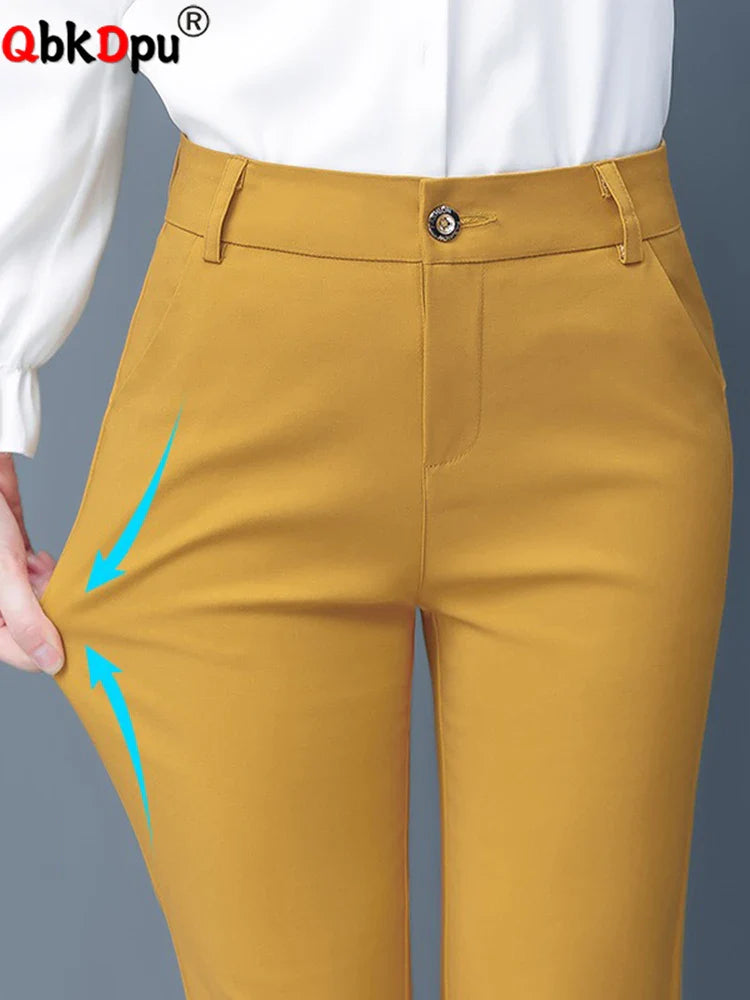 Slim Skinny High Waist Elastic Pencil Pants Women Ankle-length TrouserSPECIFICATIONSsring summer OL pantalones de mujer: retro korean casual office slim pantsvintage work wear high waist pantalones: oversized 4XL candy color trousers wDMEwomenstorenull