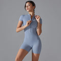 Rompers One-Piece Suit Zipper Short Sleeve Push Up Workout Clothes BodSPECIFICATIONSBrand Name: RooftrellenAge: MIDDLE AGEMaterial: SPANDEXMaterial: NylonElasticity: High StrecthFabric Type: NylonStyle: Office LadyHign-concerned ChemicDMEwomenstorenull