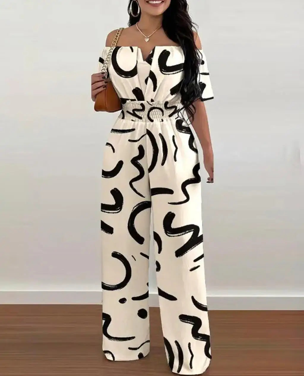 Fashion Printed Wide Leg Jumpsuit Women Sexy Slash Neck Off-shoulder HSPECIFICATIONSBrand Name: FUXIONGFUStyle: CasualAge: JUNIOROrigin: Mainland ChinaCN: GuangdongSeason: SummerMaterial: POLYESTERDecoration: noneFabric Type: POLYESTERDMEwomenstorenull