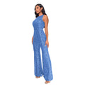 Sleeveless Sequined Jumpsuit Round Neck Slim Fit High Waist Sexy Sprin