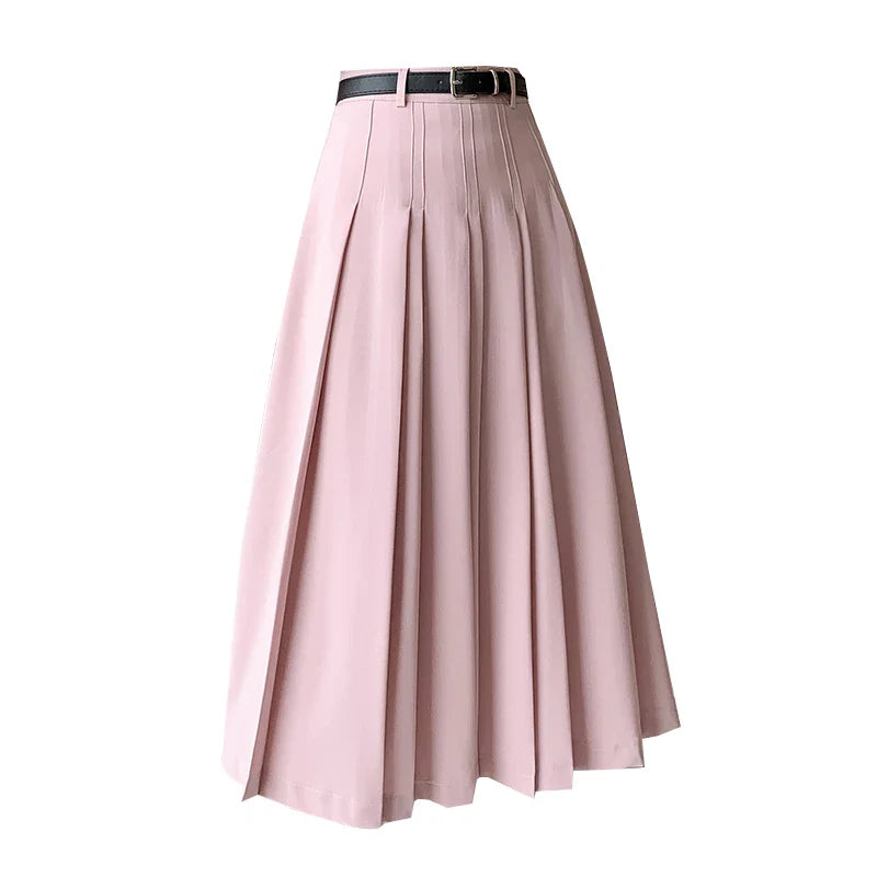 High Waist Midi Pleated Skirts Women's Fashion A-line Casual Suit SkirSPECIFICATIONSBrand Name: YUAZHOQIMaterial: POLYESTERStyle: CasualElasticity: Non StrechOrigin: Mainland ChinaCN: GuangdongSeason: Spring/SummerFabric Type: BroadcloDMEwomenstorenull