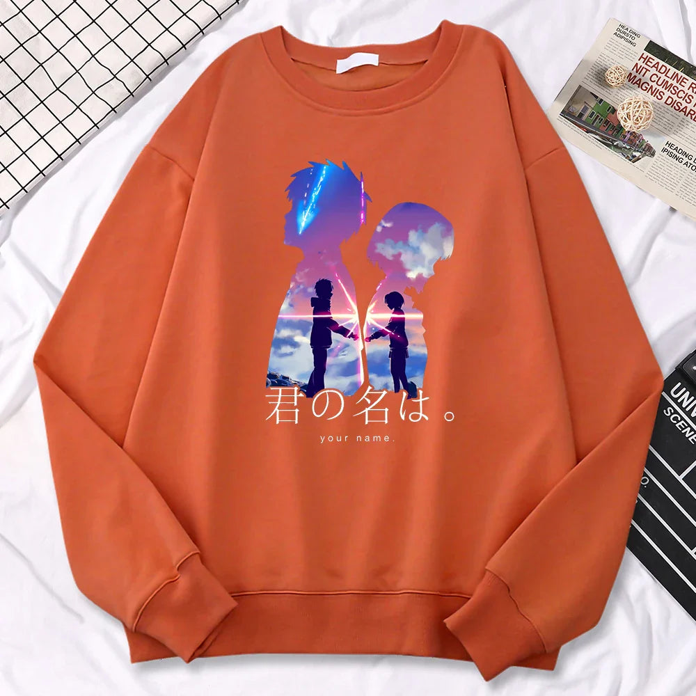 Sweatshirt- Woman Pullover Printing Hoodies Crewneck Fleece Sweatshirt