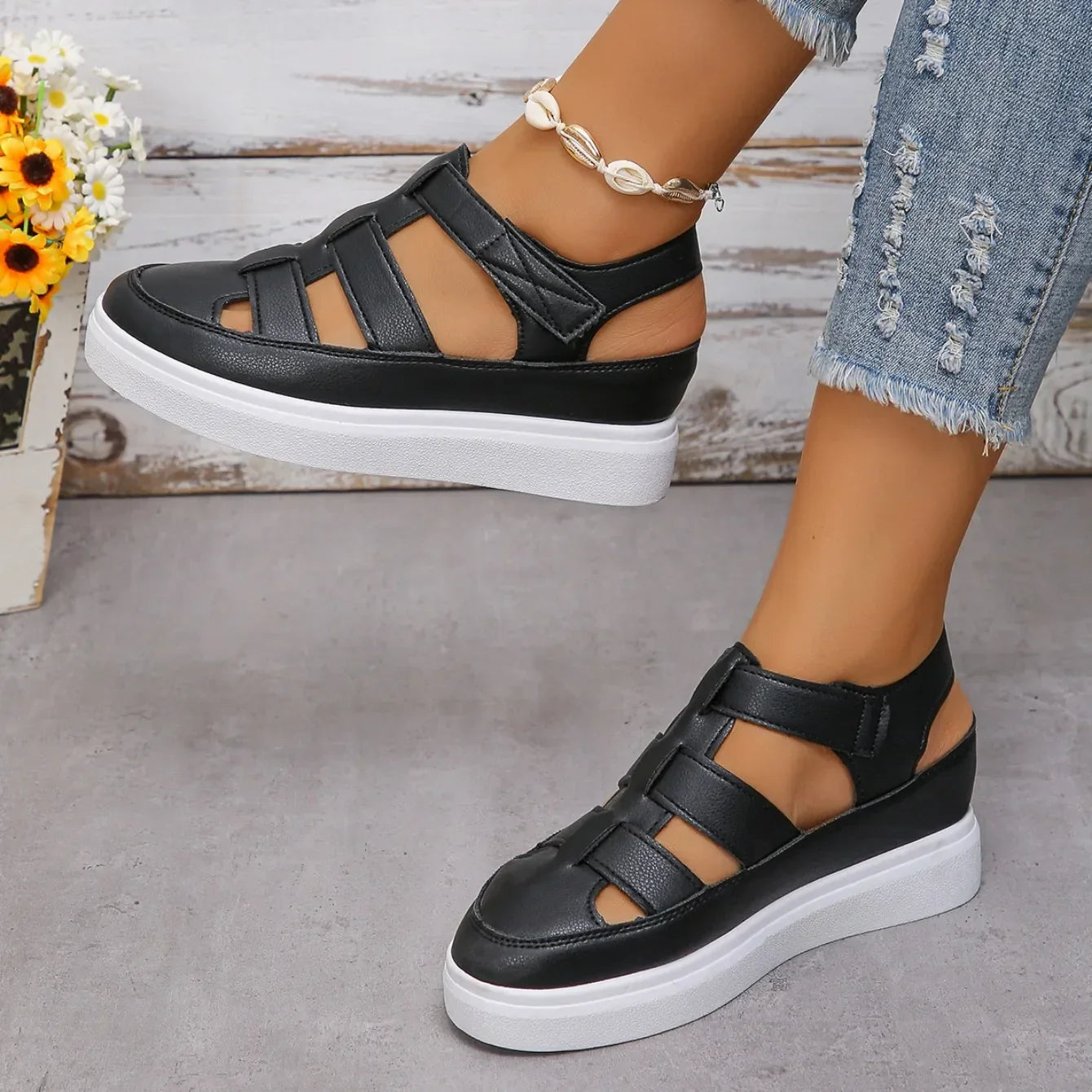 Shoes- New Wedges Heels Platform Sandals Women Hollow Out Sandals