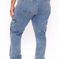 Cargo Pants- High Waist Multi Pocket Cargo Jeans Fashion Loose Denim