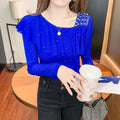 Sweet Skew Collar Spliced Gauze Ruffles Beading Blouse Female ClothingSPECIFICATIONSBrand Name: COZOKStyle: SweetElasticity: Slight StrechOrigin: Mainland ChinaSeason: Spring/SummerFabric Type: blendedMaterial: POLYESTERPattern Type: SDMEwomenstorenull