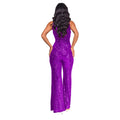 Sleeveless Sequined Jumpsuit Round Neck Slim Fit High Waist Sexy Sprin