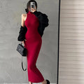 Turtleneck Midi Dress Women Ladies Elastic Hip Wrap Elegant Bodycon DrSPECIFICATIONSBrand Name: MEXZTElasticity: Slight StrechSleeve Style: regularFabric Type: ViscoseHign-concerned Chemical: NonePattern Type: SolidFit Type: SlimSilhouDMEwomenstorenull