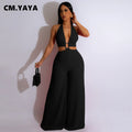 Jumpsuit- Halter Neck Backless Sleeveless Straight Loose Wide Leg