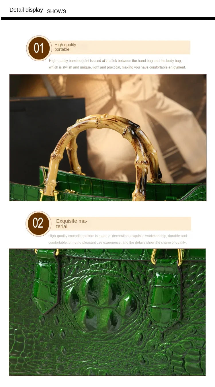 Women's Bag Crocodile Pattern Handbag Portable Tote Bag Mom Tide ShoulSPECIFICATIONSBrand Name: BJYLOrigin: Mainland ChinaCN: GuangdongLining Material: COTTONMain Material: Genuine leatherPlace Of Origin: GUANG DONG ProvincePlace Of OrDMEwomenstorenull