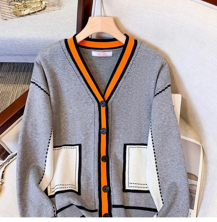 Women Cardigans Oversized Sweater V Neck Loose Knitwear Single BreasteSPECIFICATIONSBrand Name: XING WEI SIElasticity: Medium StrecthSleeve Style: regularHign-concerned Chemical: NoneMaterial Composition: cottonPattern Type: GeometricFDMEwomenstorenull