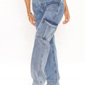 Cargo Pants- High Waist Multi Pocket Cargo Jeans Fashion Loose Denim