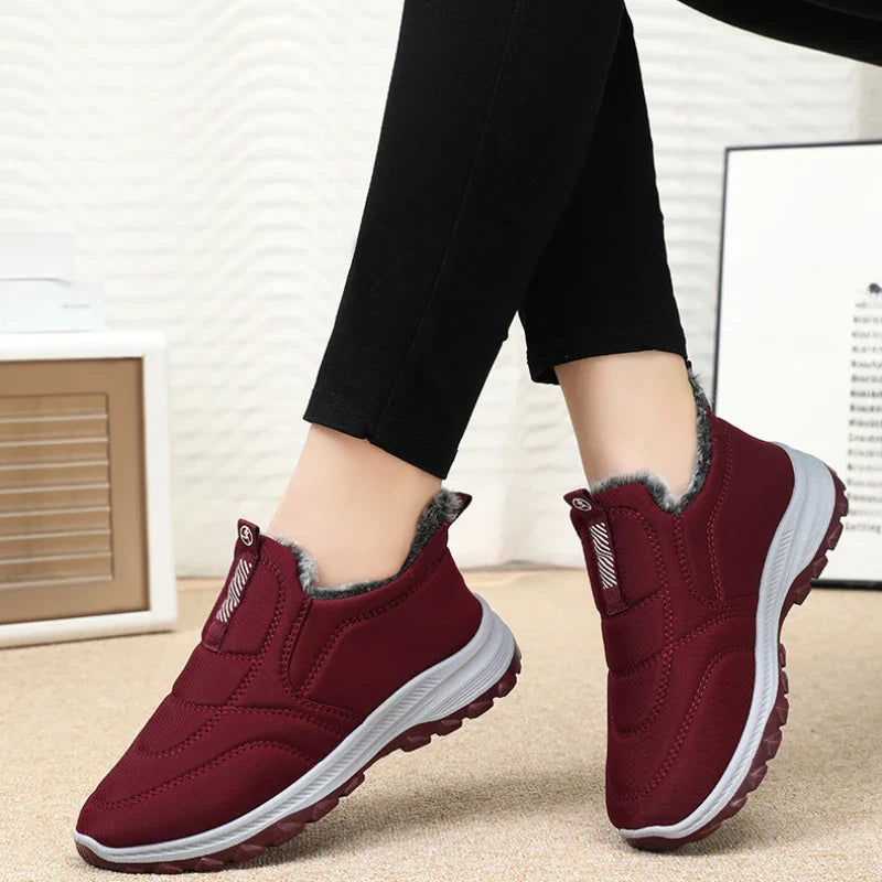 Sneakers- Women Shoes Winter Warmth and Plush Thickening for Outdoor