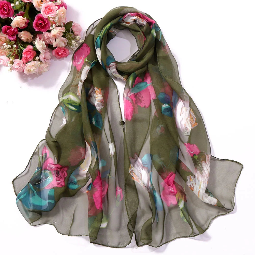 Scarf Women Foulard Shawl Bandana Elegant Beach Sun ProtectionSPECIFICATIONSDepartment Name: ADULTSize: 50*160cm(1cm=0.39in)pattern: RoseApply to season: Spring,Autumn,summerStyle: ElegantColor: Red,Black,Navy blueBrand Name: NDMEwomenstorenull