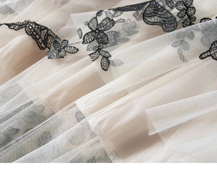 Skirt Women Vintage Butterfly Embroidery Elastic High Waist A-Line MesSPECIFICATIONSBrand Name: GLINDADAMaterial: POLYESTERMaterial: MeshMaterial: VoileStyle: Chinese StyleElasticity: Slight StrechOrigin: Mainland ChinaCN: GuangdongSeaDMEwomenstorenull