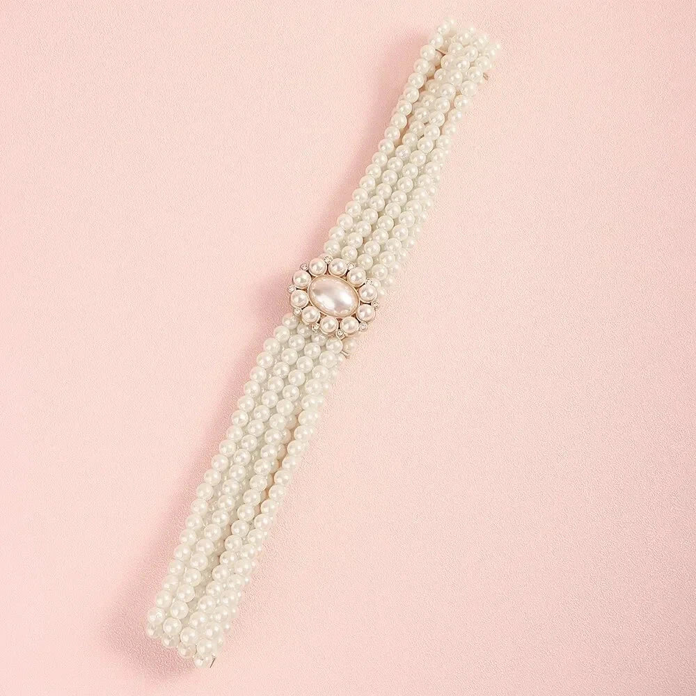 1 Piece With White Pearl Belt Elastic Oval Buckle Fashion Women's WaisSPECIFICATIONSBrand Name: NoEnName_NullDepartment Name: ADULTBelts Material: MetalBelts Material: PlasticOrigin: Mainland ChinaCN: ZhejiangGender: WOMENStyle: fashioDMEwomenstorenull