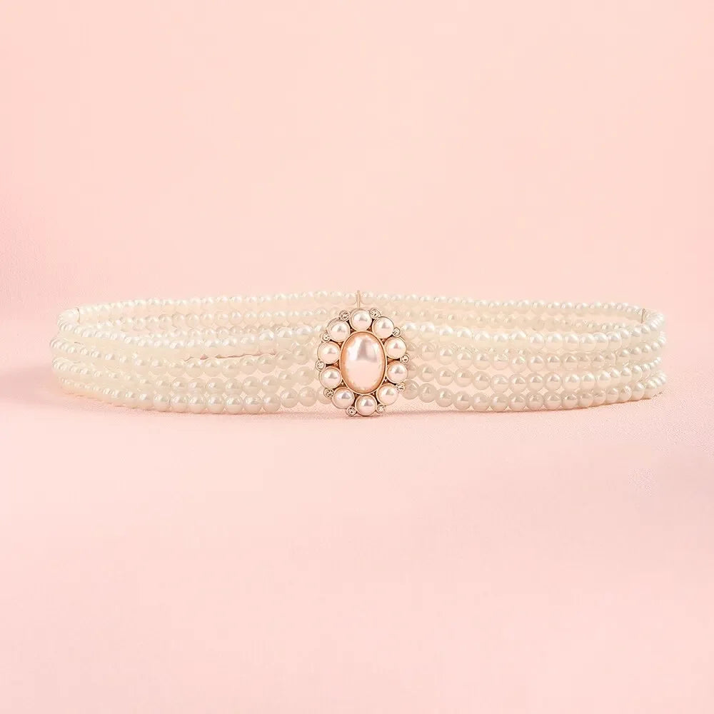 1 Piece With White Pearl Belt Elastic Oval Buckle Fashion Women's WaisSPECIFICATIONSBrand Name: NoEnName_NullDepartment Name: ADULTBelts Material: MetalBelts Material: PlasticOrigin: Mainland ChinaCN: ZhejiangGender: WOMENStyle: fashioDMEwomenstorenull