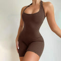 Rompers- Slim Fit One-Piece Solid Color High Elastic Bodycon Rompers