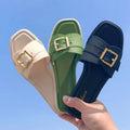 Slippers- Buckle Outer Slippers Wear with Belt Anti Slip Platform