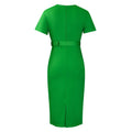 Office Dresses for Women V Neck Short Sleeve Belt Waisted Pleated Mid SPECIFICATIONSBrand Name: NoEnName_NullElasticity: Slight StrechSleeve Style: regularFabric Type: POLYESTERHign-concerned Chemical: NonePattern Type: SolidFit Type: DMEwomenstorenull