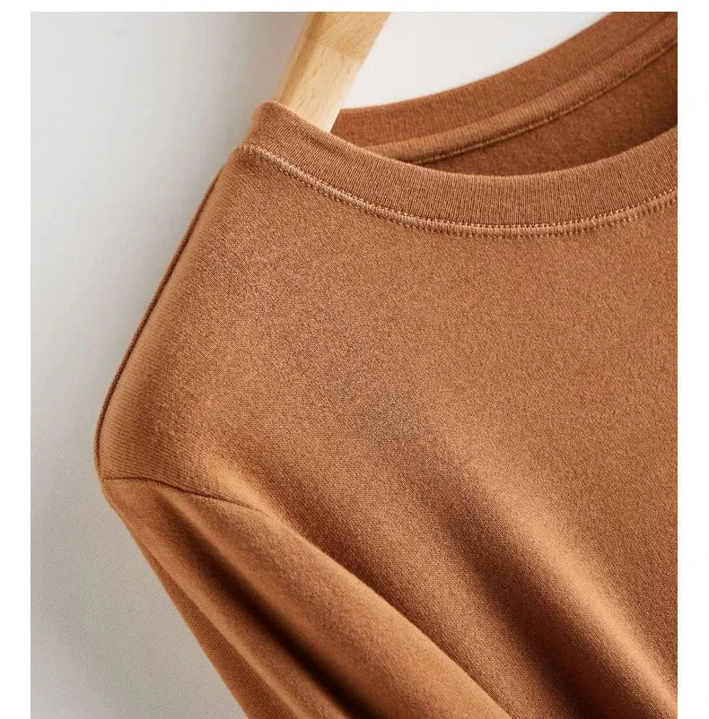 Wool Soft Long Sleeve T-shirts Women Round Neck Slim Fit Basic HeatingSPECIFICATIONSBrand Name: Y DemoStyle: Office LadyAge: MIDDLE AGEOrigin: Mainland ChinaCN: ZhejiangSeason: Autumn/WinterClothing Length: regularDecoration: noneElastDMEwomenstorenull