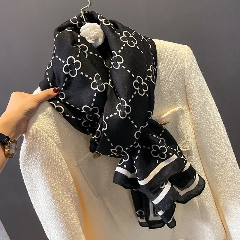 Designer scarf Soft cotton and linen feel foulard luxe scarf shawlSPECIFICATIONSBrand Name: KUCLUTHign-concerned Chemical: NoneApplicable Season: Four SeasonsMaterial: POLYESTERCraft of Weaving: TATGender: WOMENFeature: Decorate DeDMEwomenstorenull