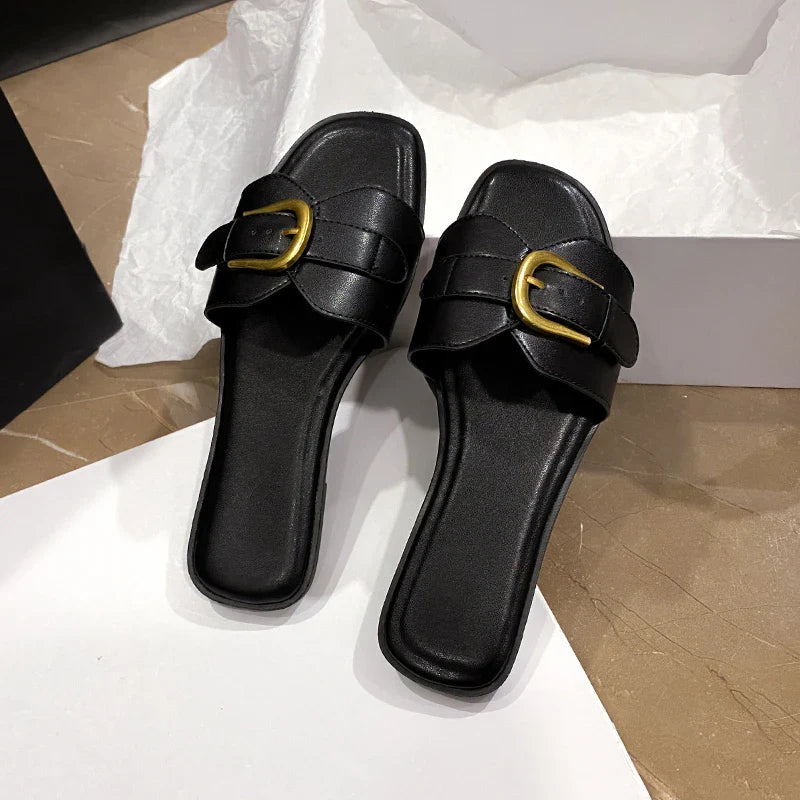 Slippers- Luxury Outdoor Slippers Female Sandals Trend Slides Shoes