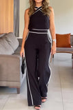 Two-Piece Sets Women Outfit - Cross Collar Tops & High Waist Pants