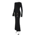 Elegant Sexy Long Dress Women Slim Round Neck Long Sleeves Fold Robe FSPECIFICATIONSWaistline: empireSupport: Wholesale &amp; Dropshipping27/300: 7/60Sleeve Style: regularSleeve Length(cm): FullBrand Name: hfwomenfzCraft of Weaving: TADMEwomenstorenull