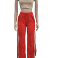 Pants- Sporty Striped Side Flare Jogger For Women Casual Contrast