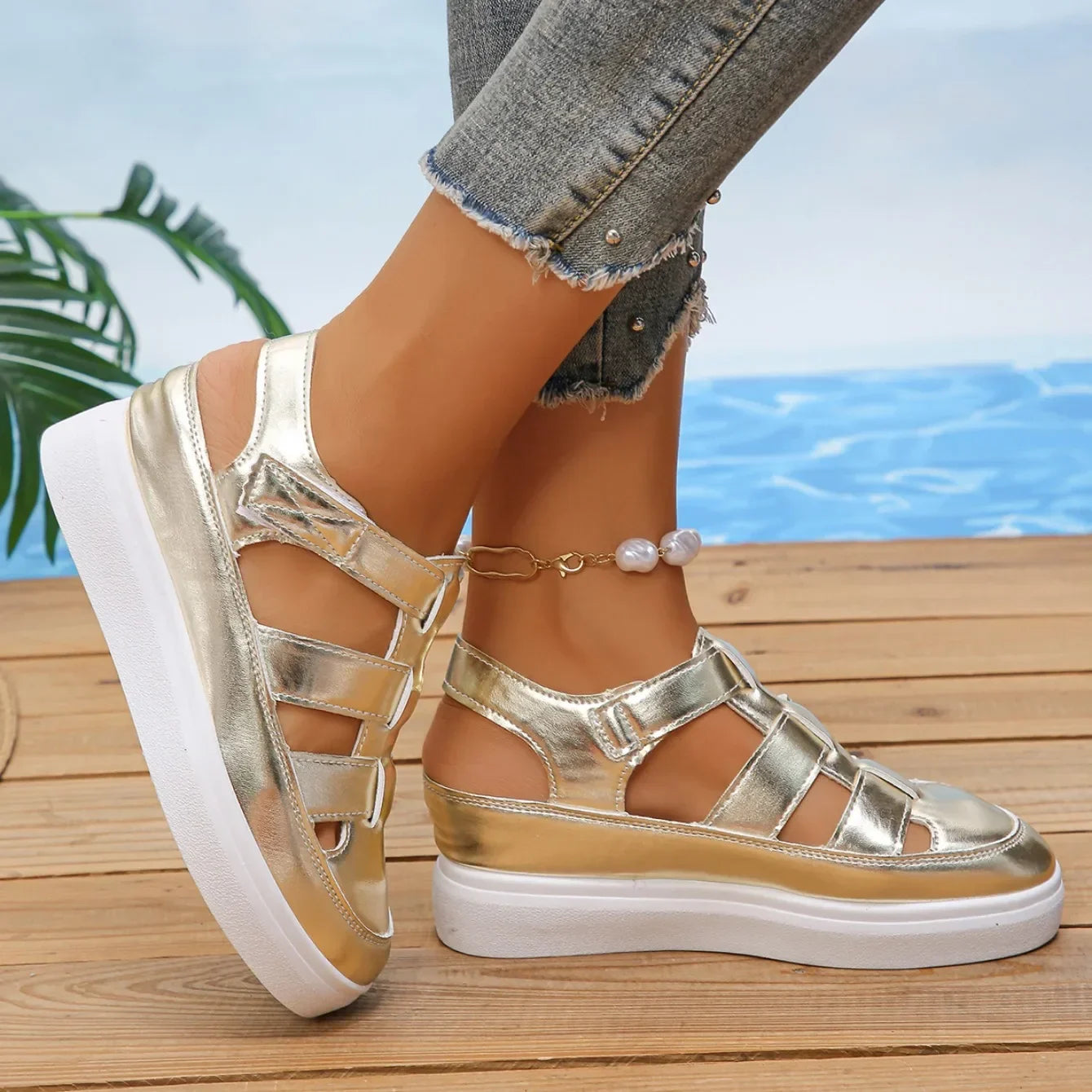 Shoes- New Wedges Heels Platform Sandals Women Hollow Out Sandals