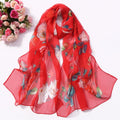 Scarf Women Foulard Shawl Bandana Elegant Beach Sun ProtectionSPECIFICATIONSDepartment Name: ADULTSize: 50*160cm(1cm=0.39in)pattern: RoseApply to season: Spring,Autumn,summerStyle: ElegantColor: Red,Black,Navy blueBrand Name: NDMEwomenstorenull