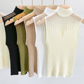 Women Slim Knitted Vests Summer Female Turtleneck Sleeveless Solid StrSPECIFICATIONSBrand Name: moocloundStyle: CasualAge: MIDDLE AGEOrigin: Mainland ChinaCN: JiangsuSeason: Autumn/WinterThickness: StandardDecoration: hollow outMateriaDMEwomenstorenull