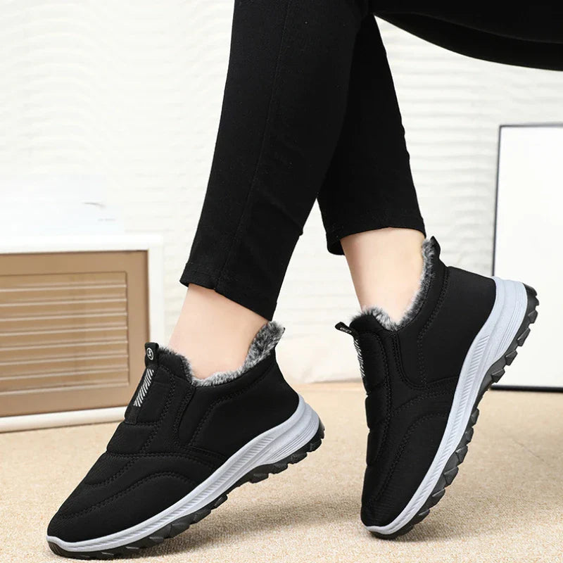 Sneakers- Women Shoes Winter Warmth and Plush Thickening for Outdoor