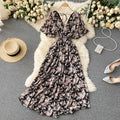 Floral Print Ruffle Chiffon Elegant Midi Dress A-line V Neck Beach VacSPECIFICATIONSBrand Name: unidanceElasticity: Non StrechSleeve Style: regularFabric Type: POLYESTERHign-concerned Chemical: NonePattern Type: PrintFit Type: SlimSilhDMEwomenstorenull