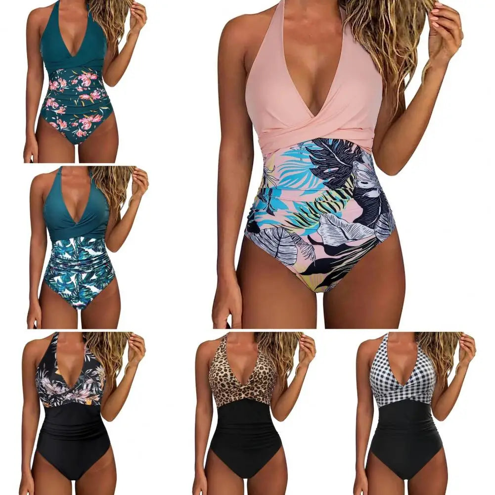 Women Swimsuit Lightweight Stylish Women's Halter One-piece Swimsuit wSPECIFICATIONSBrand Name: SANWOODOrigin: Mainland ChinaMaterial: POLYESTERMaterial: SPANDEXPattern Type: FloralPattern Type: PrintAge: MIDDLE AGESupport Type: Wire FDMEwomenstorenull