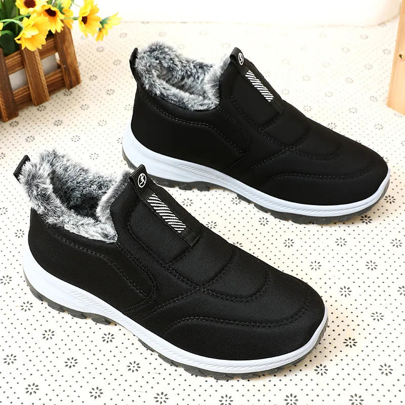 Sneakers- Women Shoes Winter Warmth and Plush Thickening for Outdoor