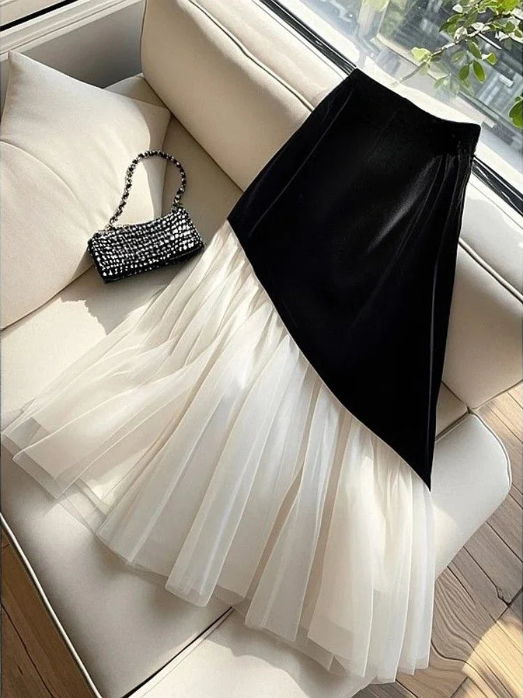 Long Pleated Skirts Y2k Spring French Elegant Slim Fit A-line UmbrellaSPECIFICATIONSBrand Name: Miss ToughMaterial: POLYESTERStyle: CasualElasticity: Slight StrechOrigin: Mainland ChinaCN: GuangdongSeason: Spring/SummerFabric Type: BroDMEwomenstorenull