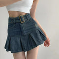 denim skirt women's clothing spring and summer retro pleated skirt empSPECIFICATIONSBrand Name: HIZILENTMaterial: COTTONStyle: High StreetElasticity: Non StrechOrigin: Mainland ChinaCN: GuangdongSeason: Spring/SummerFabric Type: DenimHDMEwomenstorenull