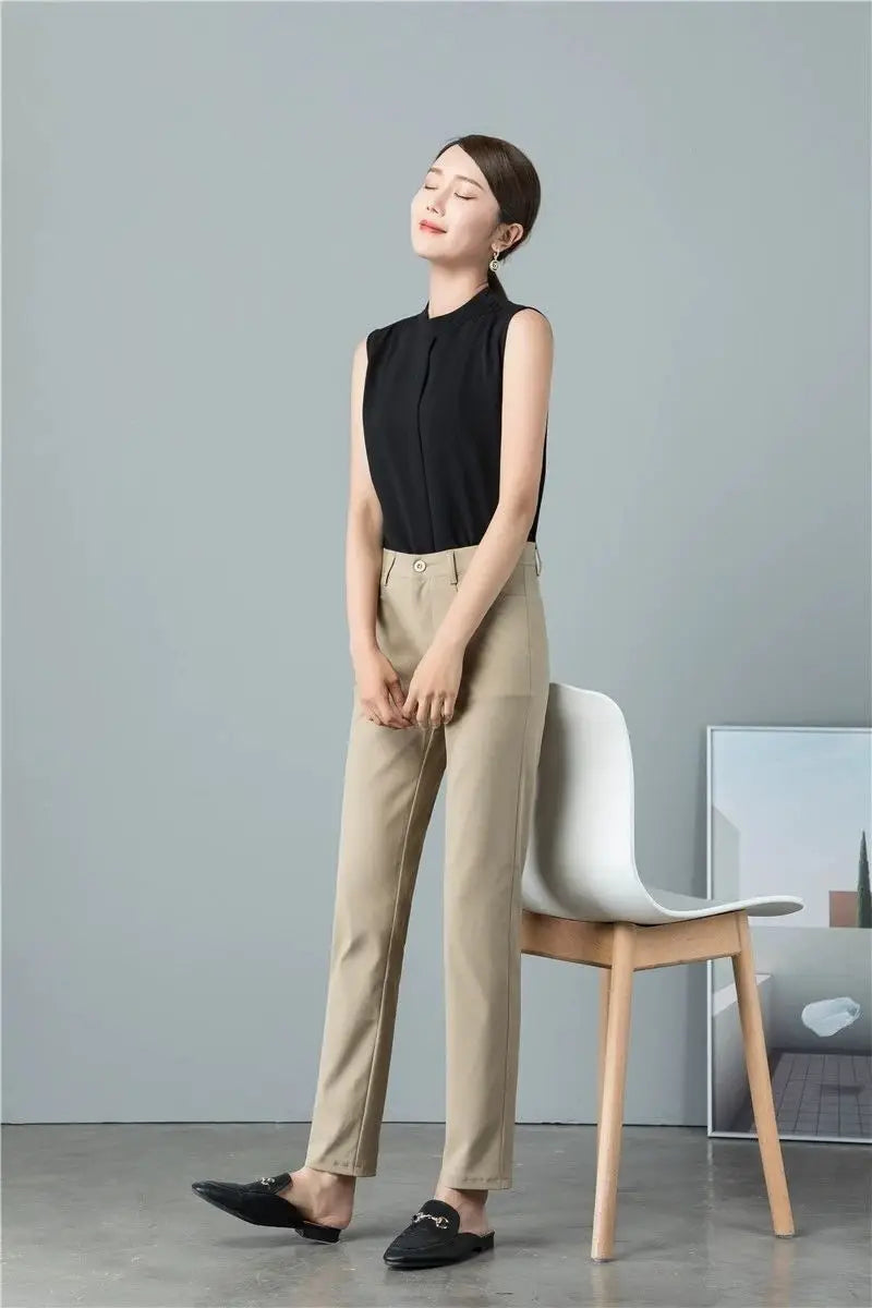 Fashion Ankle Length Suit Pants Office Lady Pencil Spring High Waist WSPECIFICATIONSBrand Name: PPLMHUStyle: Office LadyAge: MIDDLE AGEOrigin: Mainland ChinaCN: HunanSeason: Spring/SummerWaist Type: highDecoration: ButtonDecoration: PoDMEwomenstorenull