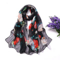 Scarf Women Foulard Shawl Bandana Elegant Beach Sun ProtectionSPECIFICATIONSDepartment Name: ADULTSize: 50*160cm(1cm=0.39in)pattern: RoseApply to season: Spring,Autumn,summerStyle: ElegantColor: Red,Black,Navy blueBrand Name: NDMEwomenstorenull