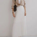 Elegant Chic Solid Pleated Skirt High Waist Luxury Fashion With ElastiSPECIFICATIONSBrand Name: soliatenMaterial: POLYESTERStyle: basicsElasticity: Non StrechOrigin: Mainland ChinaCN: ZhejiangSeason: Autumn/WinterFabric Type: BroadclotDMEwomenstorenull