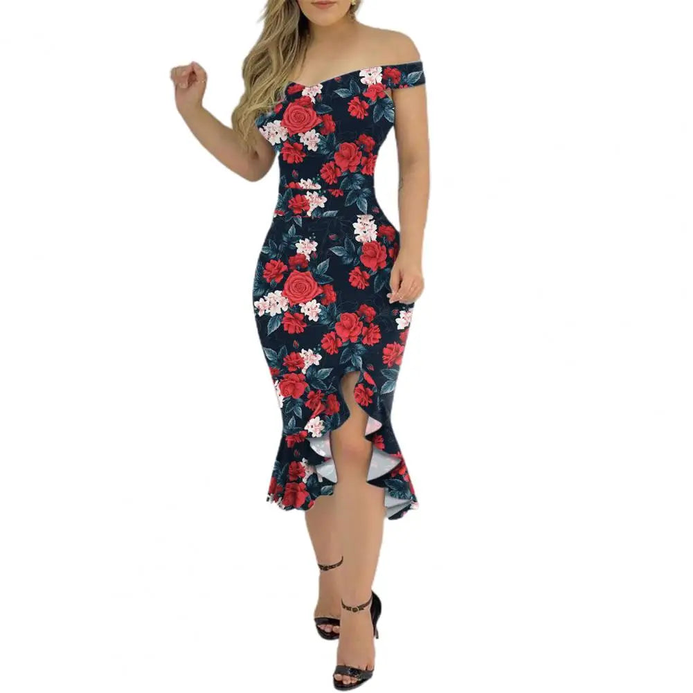 Bodycon Dress Formal Dress Off Shoulder Irregular SleevelessSPECIFICATIONSBrand Name: SANWOODElasticity: Slight StrechSleeve Style: regularFabric Type: Chemical FiberPattern Type: PrintFit Type: SlimSilhouette: SheathNecklineDMEwomenstorenull