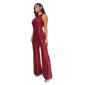 Sleeveless Sequined Jumpsuit Round Neck Slim Fit High Waist Sexy Sprin