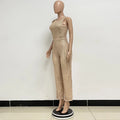 Sleeveless Sequined Jumpsuit Round Neck Slim Fit High Waist Sexy SprinSPECIFICATIONSBrand Name: mandylandyStyle: StreetwearAge: MIDDLE AGEOrigin: Mainland ChinaCN: GuangdongSeason: SummerMaterial: POLYESTERDecoration: SequinedFabric TyDMEwomenstorenull