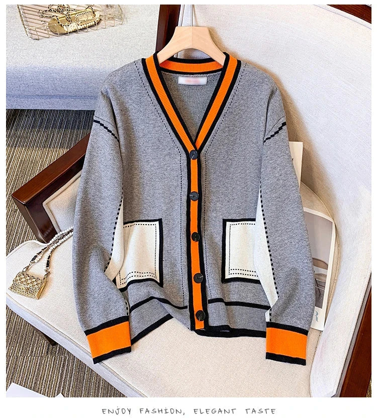 Women Cardigans Oversized Sweater V Neck Loose Knitwear Single BreasteSPECIFICATIONSBrand Name: XING WEI SIElasticity: Medium StrecthSleeve Style: regularHign-concerned Chemical: NoneMaterial Composition: cottonPattern Type: GeometricFDMEwomenstorenull