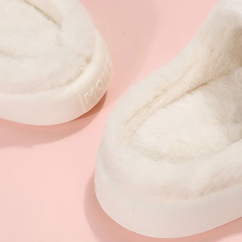 Slippers- Women's Warm Cotton House Slippers Female Indoor Plus Fur