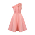 Dress- Hot Women Ruffle Patchwork One Shoulder sleeveless Outfits