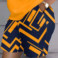 Women's T-shirt+Hot Pants Two Piece Set Fashion Casual Printing Quick