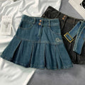 denim skirt women's clothing spring and summer retro pleated skirt empSPECIFICATIONSBrand Name: HIZILENTMaterial: COTTONStyle: High StreetElasticity: Non StrechOrigin: Mainland ChinaCN: GuangdongSeason: Spring/SummerFabric Type: DenimHDMEwomenstorenull